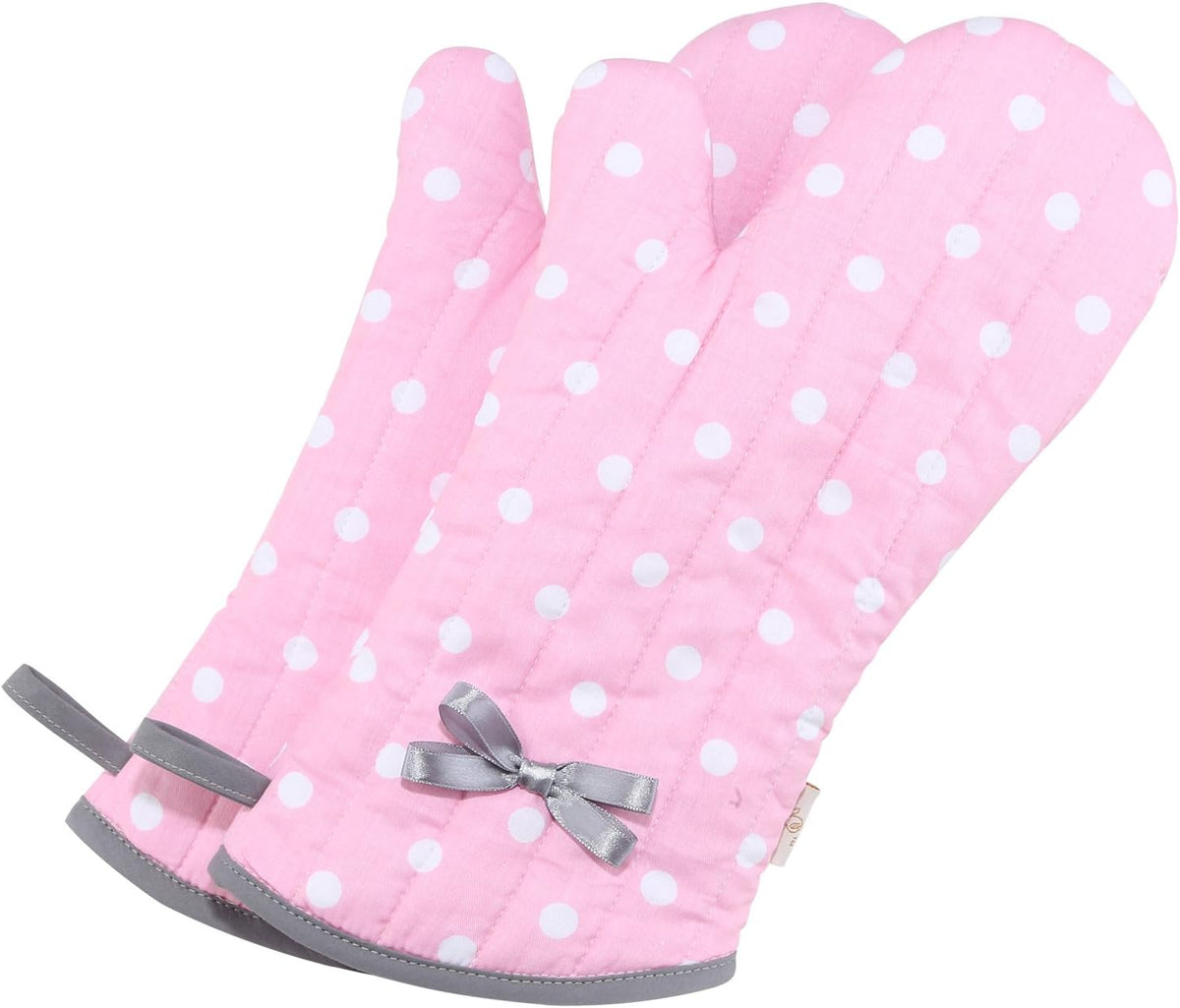 Kitchen Oven Mitts for Adults,Heat Resistant Cotton Oven Gloves