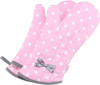 Kitchen Oven Mitts for Adults,Heat Resistant Cotton Oven Gloves