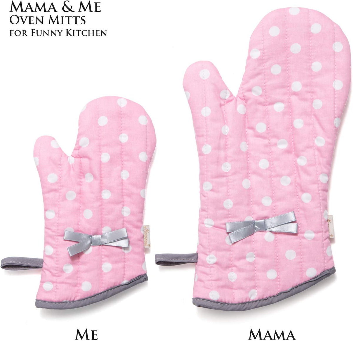 Kitchen Oven Mitts for Adults,Heat Resistant Cotton Oven Gloves