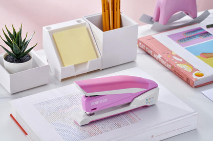 Bostitch Office Executive 3 in 1 Stapler, One Finger, 20 Sheet, Pink