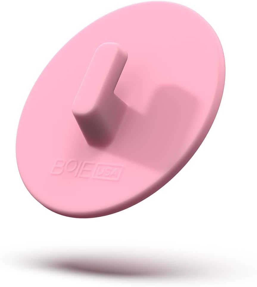 Bathroom Hook - for Hanging Shower or Bathroom Tools Like Loofahs and Scrubbers. Shower Hook for Loofah, Wash Cloths, and All Bath Tools. Easy to Remove (Pink)