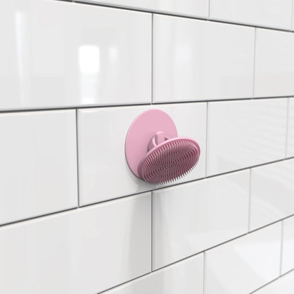 Bathroom Hook - for Hanging Shower or Bathroom Tools Like Loofahs and Scrubbers. Shower Hook for Loofah, Wash Cloths, and All Bath Tools. Easy to Remove (Pink)