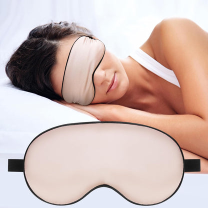 Silk Sleep Mask, Blackout Eye Mask for Sleeping with Adjustable Strap