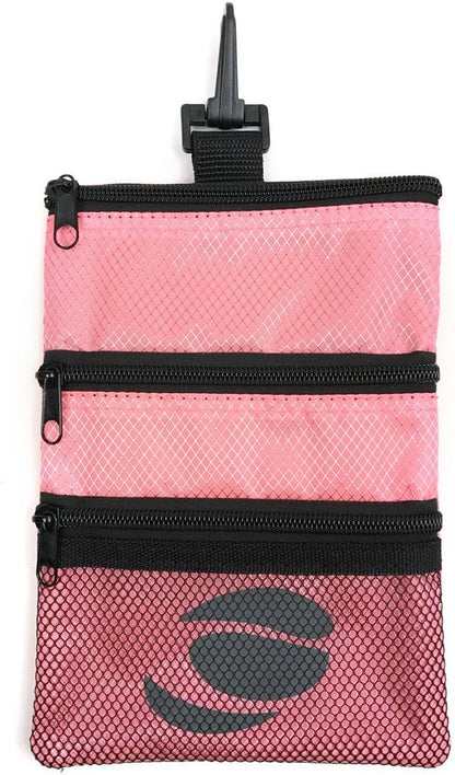 Orlimar Detachable Golf Accessory Pouch, 3 Zippered Pockets for Valuables and Golf Accessories, Clips to Your Golf Bag for Extra Storage and Easy Access.