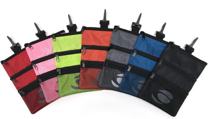 Orlimar Detachable Golf Accessory Pouch, 3 Zippered Pockets for Valuables and Golf Accessories, Clips to Your Golf Bag for Extra Storage and Easy Access.