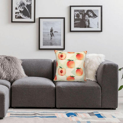 Checkered Peach Throw Pillowcases 22"X22" Double Sided Print Soft Cushion Cover for Sofa Sofa Bed