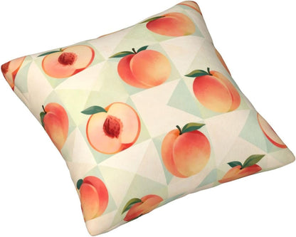 Checkered Peach Throw Pillowcases 22"X22" Double Sided Print Soft Cushion Cover for Sofa Sofa Bed