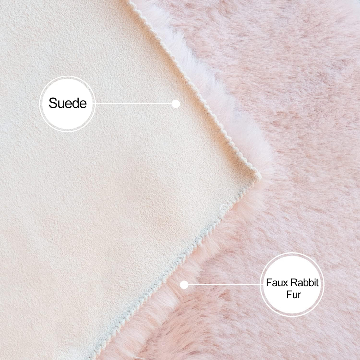 Pink Washable Fluffy Rugs for Bedroom Small Circle Faux Rabbit Shag Fur Area Rugs for Living Room Nursery Round Rug 3ft Rug