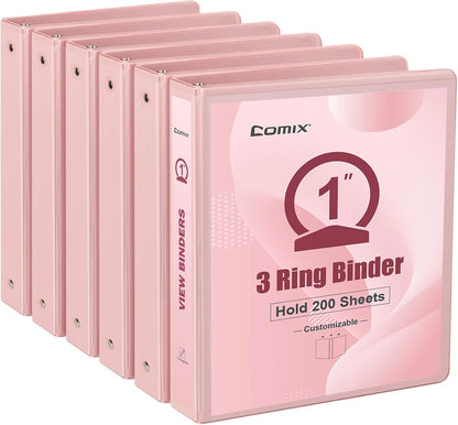 Sturdy Standard 1 Inch 3 Ring Binder with Clear View Cover