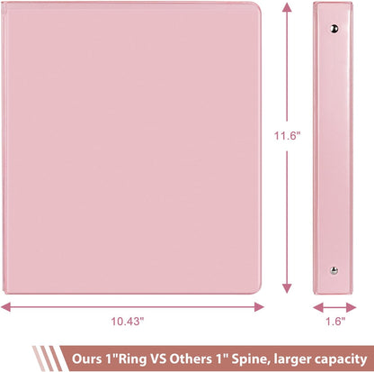 Sturdy Standard 1 Inch 3 Ring Binder with Clear View Cover