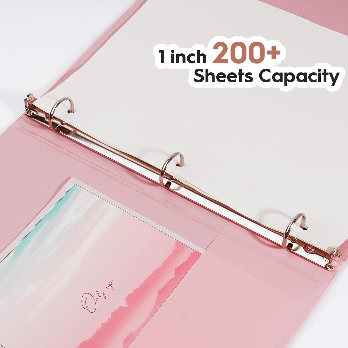 Sturdy Standard 1 Inch 3 Ring Binder with Clear View Cover