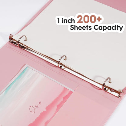 Sturdy Standard 1 Inch 3 Ring Binder with Clear View Cover