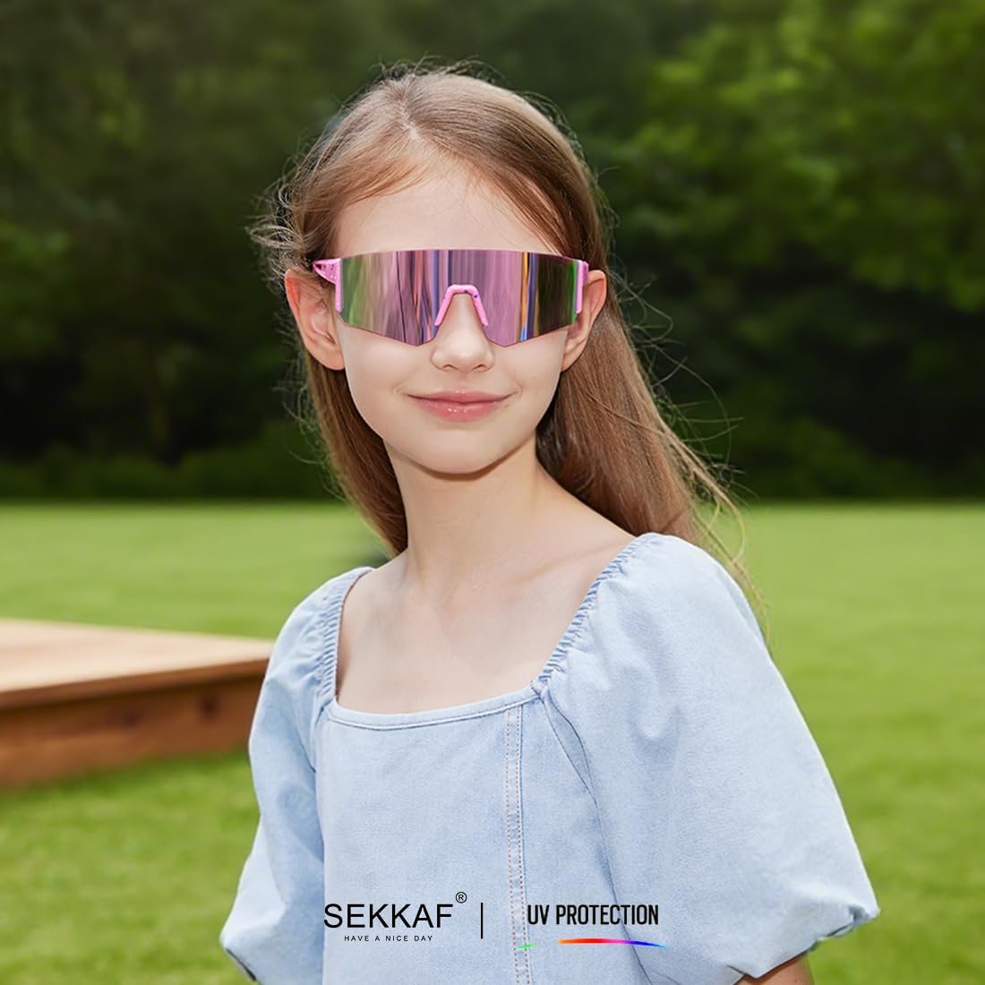Youth Baseball Sunglasses for Boys Girls Age 6-12 Softball Cycling Sports Sunglasses for Kids Lightweight Frame