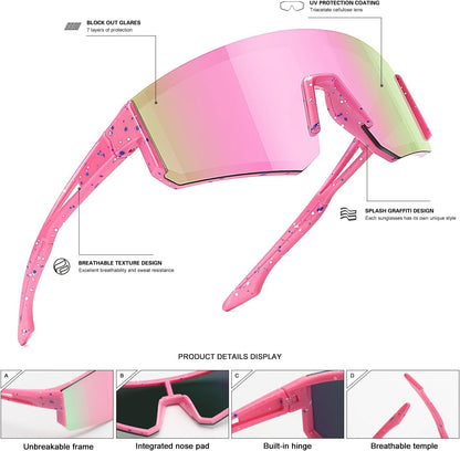 Youth Baseball Sunglasses for Boys Girls Age 6-12 Softball Cycling Sports Sunglasses for Kids Lightweight Frame