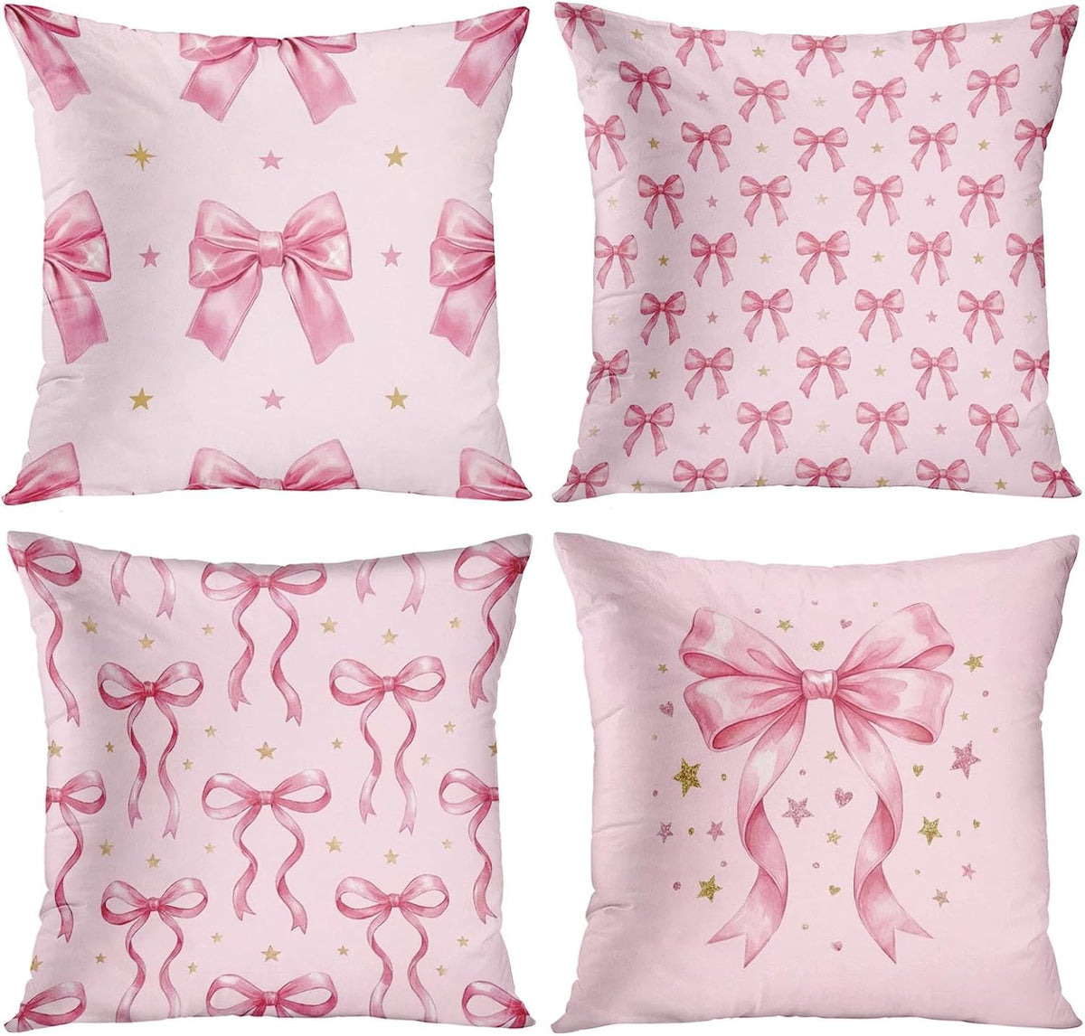 Throw Pillow Covers, Girly Coquette, Set of 4, 18"x18"