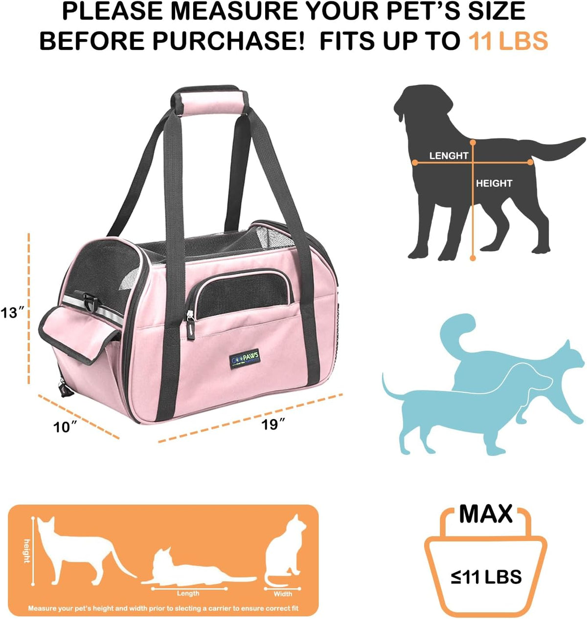 Soft-Sided Airline-Approved Dog & Cat Carrier Travel Bag
