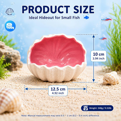 Ceramic Axolotl Hide Cave Hideout Tank Accessories Aquarium Decor for Pets | Hollow shaded resting spot、Weighted base, stays put、Fade-resistant glaze finish