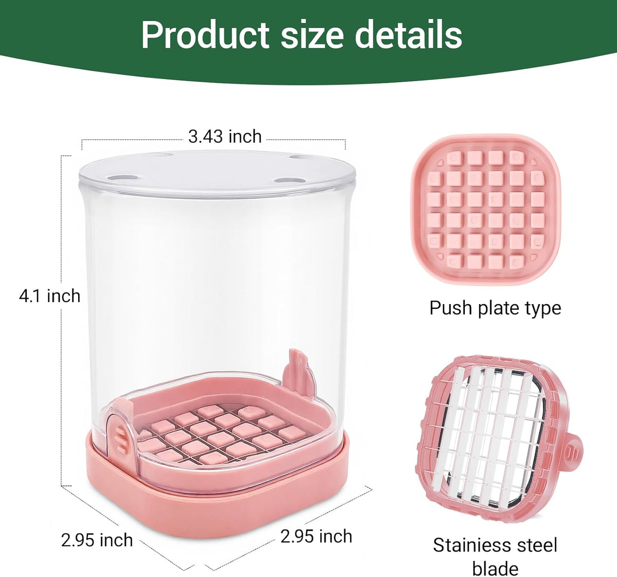 Veggie Chopper,Mini Vegetable Cutter Fruit Slicer Cup-Food Dicer with Container for Onion, Strawberry Slicer-Efficient Vegetable Chopper(Pink)