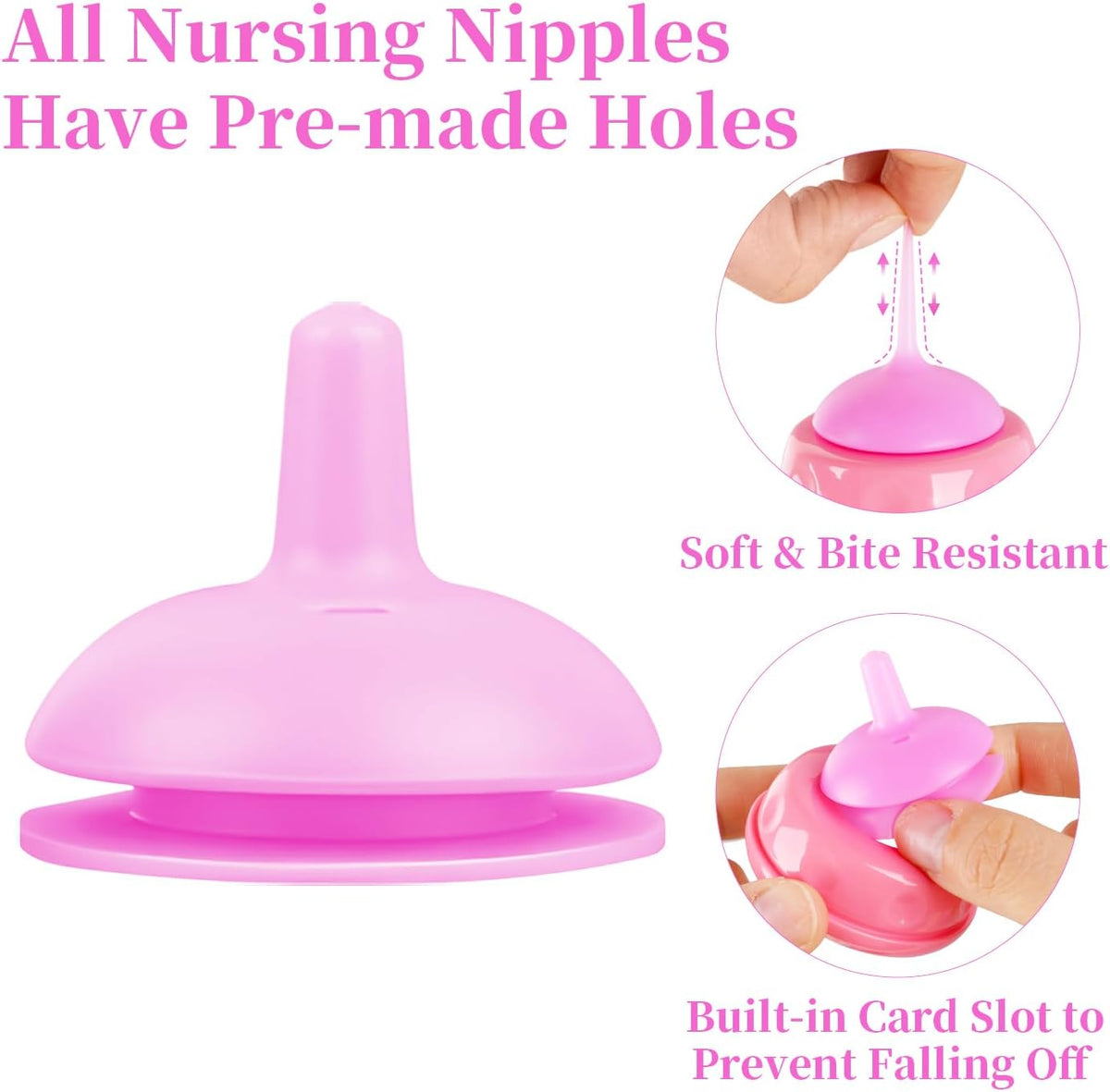 Pet Feeding Bottle,3 Pack 60ml Nursing Bottle, 3 Sizes Nipples with Ventilation Valve Resistant Tearing Perfect for Puppies, Kittens, Small Wildlife (Pink)