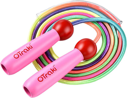 8.2ft Adjustable Skipping Jump Rope with Wooden Handle