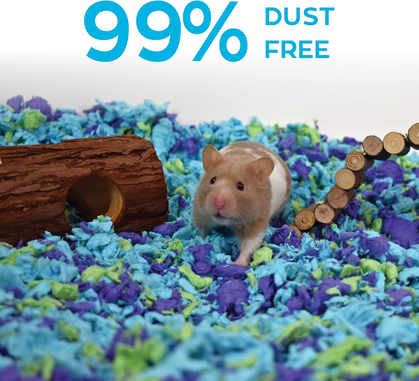 Carefresh 99% Dust-Free Sea Glass Natural Paper Small Pet Bedding, with Superior 10 Day Odor Control & Absorption, for Guinea Pigs, Hamsters, Rabbits, & Rats, 50 L