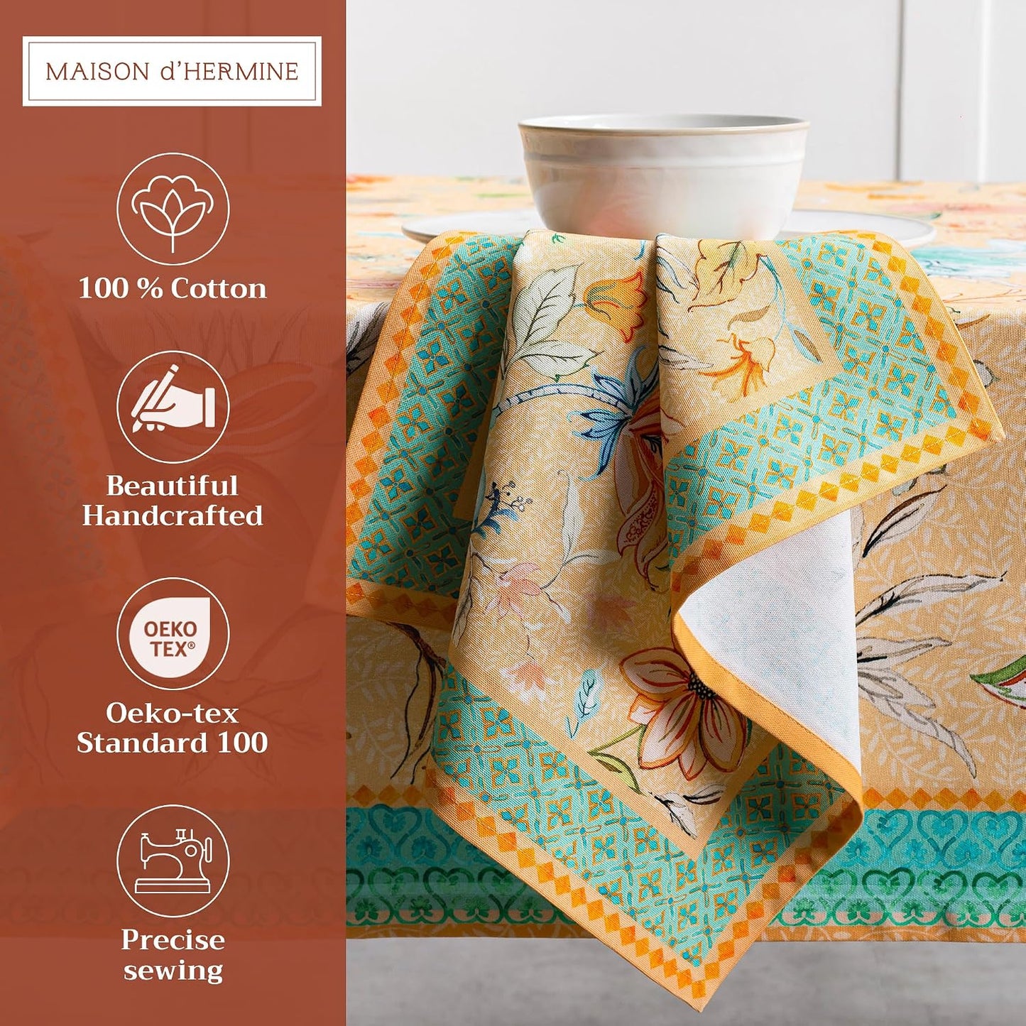 Maison d' Hermine 100% Cotton Cloth Napkins Set of 4 Everyday Reusable Square Napkins Cloth Washable Dinner Party Wedding Restaurant Hotel Kitchen Spring Summer (Luxury Loft - Peach, 20" x 20")