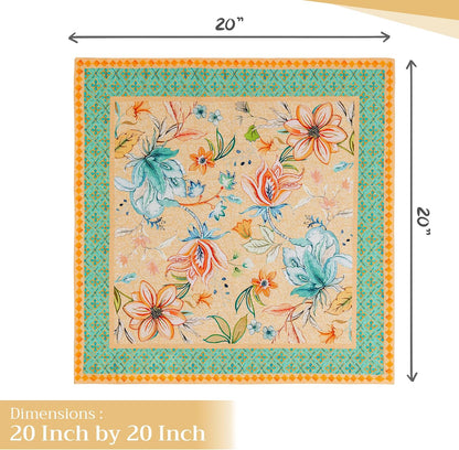 Maison d' Hermine 100% Cotton Cloth Napkins Set of 4 Everyday Reusable Square Napkins Cloth Washable Dinner Party Wedding Restaurant Hotel Kitchen Spring Summer (Luxury Loft - Peach, 20" x 20")