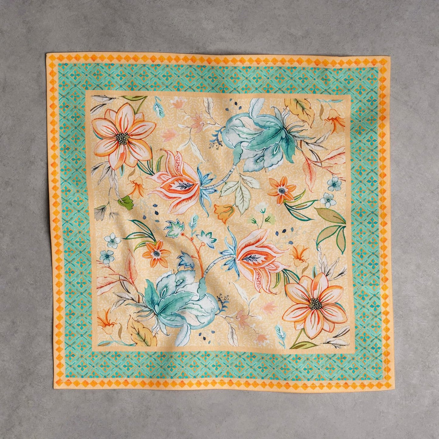 Maison d' Hermine 100% Cotton Cloth Napkins Set of 4 Everyday Reusable Square Napkins Cloth Washable Dinner Party Wedding Restaurant Hotel Kitchen Spring Summer (Luxury Loft - Peach, 20" x 20")