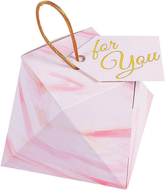 Fun Express Pink Ombre Favor Boxes Packaging for Weddings Baby Showers Birthdays Special Occasions - Ideal for Treats Gifts Party Favors - Versatile Design for Any Event - 12 Pieces