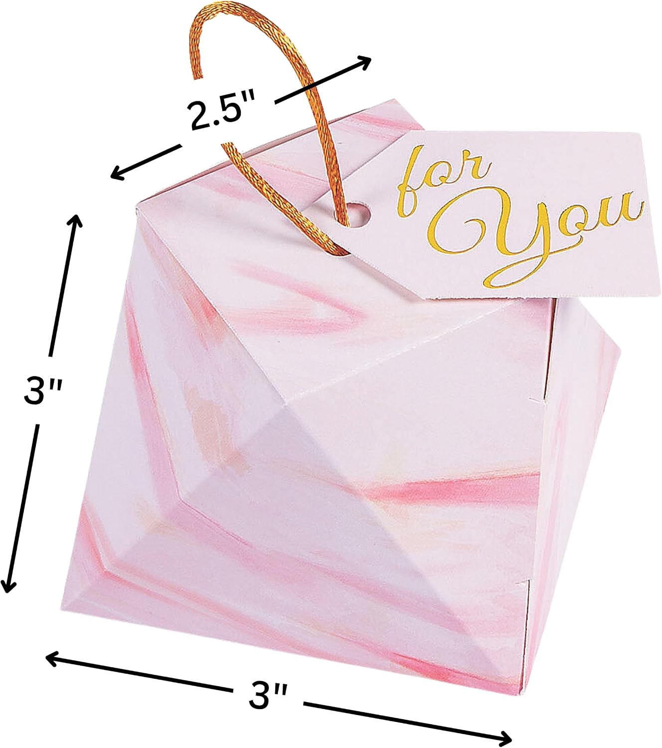Fun Express Pink Ombre Favor Boxes Packaging for Weddings Baby Showers Birthdays Special Occasions - Ideal for Treats Gifts Party Favors - Versatile Design for Any Event - 12 Pieces