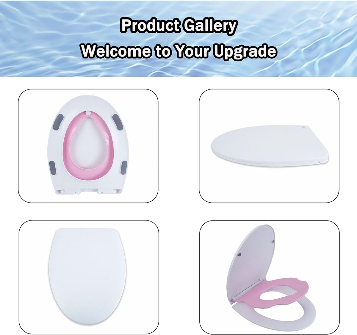 Elongated Toilet Seat with Child Seat, Soft Close