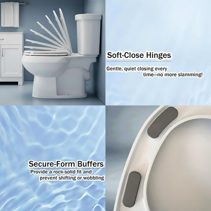 Elongated Toilet Seat with Child Seat, Soft Close
