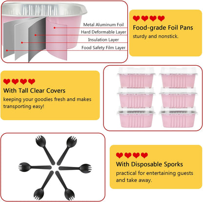 5oz Mini Cake Pans with Lids, Individual Brownie Tins 120 Pack