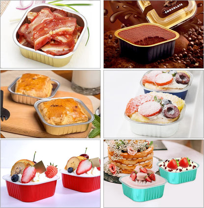 5oz Mini Cake Pans with Lids, Individual Brownie Tins 120 Pack