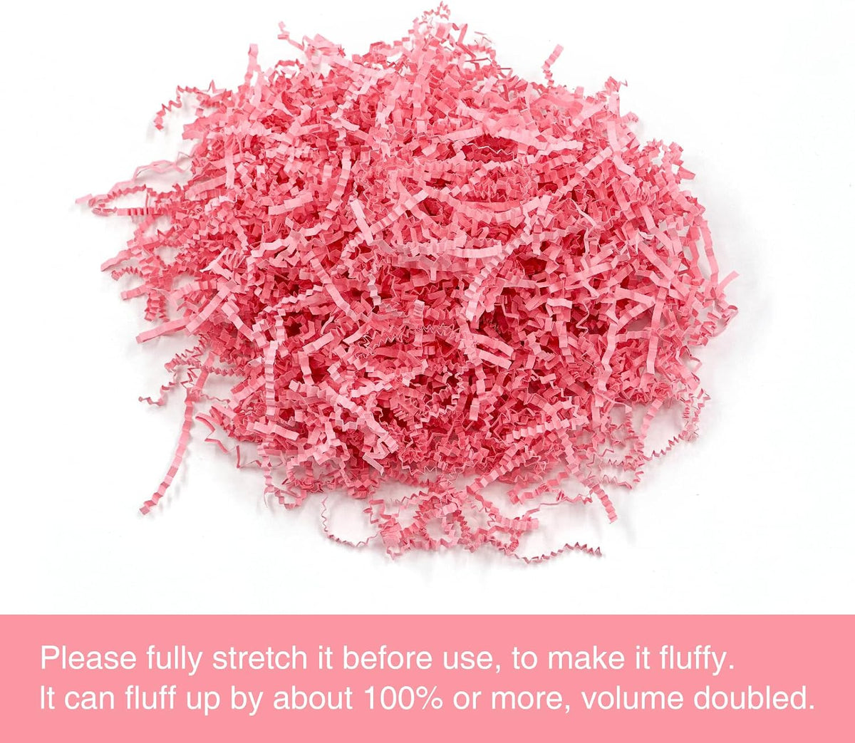 2LB Crinkle Paper Shred Filler for Gift Box Bag and Basket On Mother's Day(Pink)