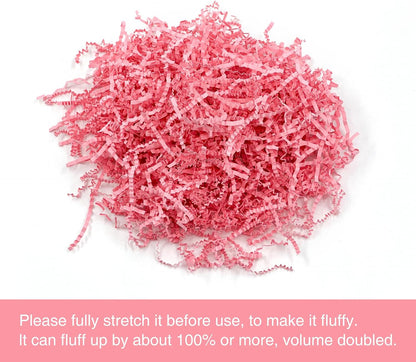2LB Crinkle Paper Shred Filler for Gift Box Bag and Basket On Mother's Day(Pink)