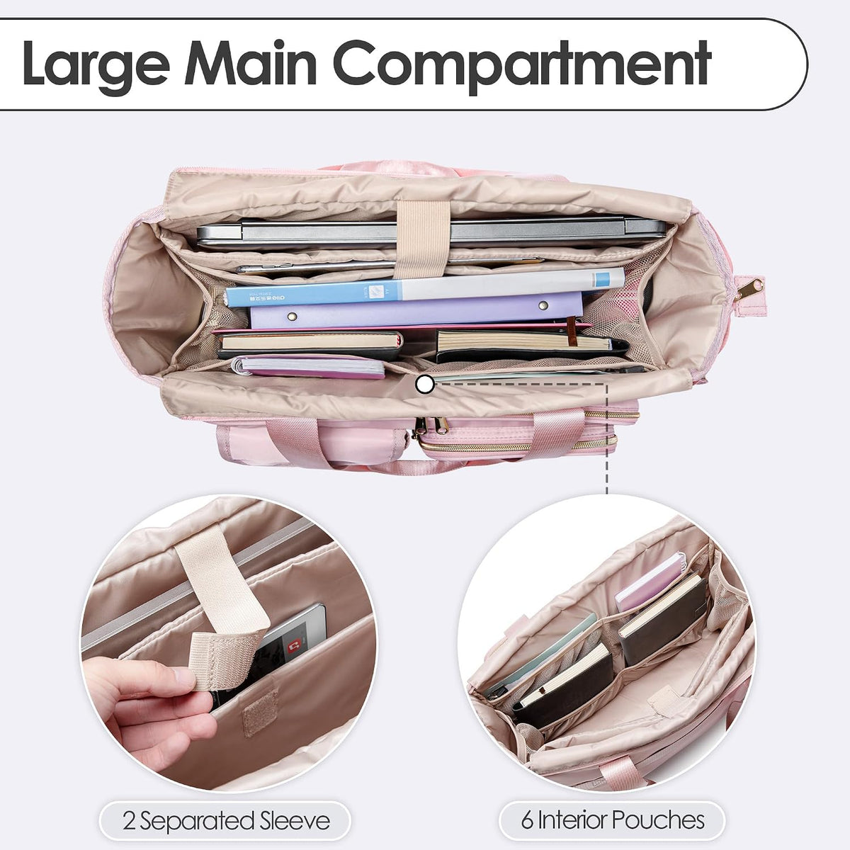 Teacher Tote Bag, Teacher Work Bag with 15.6 Inch Laptop Compartment