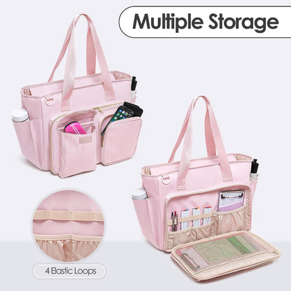 Teacher Tote Bag, Teacher Work Bag with 15.6 Inch Laptop Compartment
