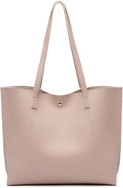 Women's Soft Faux Leather Tote Shoulder Bag from, Big Capacity Tassel Handbag