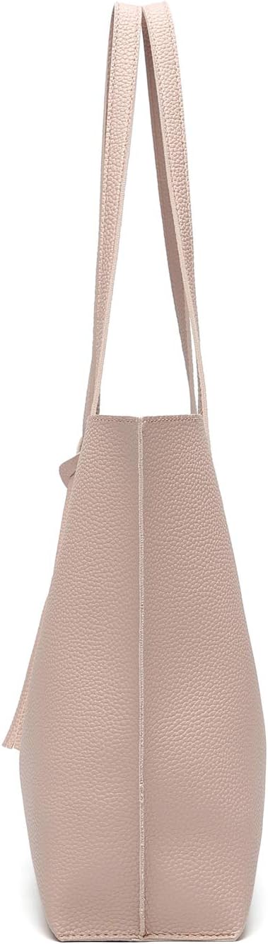 Women's Soft Faux Leather Tote Shoulder Bag from, Big Capacity Tassel Handbag