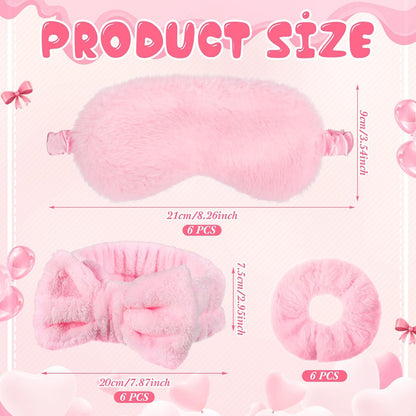 24 Pcs Spa Party Supplies for Women Sleepover Slumber Party Favors Include 6 Pink Spa Headband 6 Velvet Scrunchies 6 Eye Mask 6 Pink Plastic Cups Tumbler Valentine Galentine Gift for Beauty