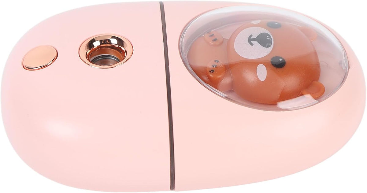 Face, USB Rechargeable Cute Animal Facial Mist Sprayer with 35ml Water for Travel and Home Use (Pink)