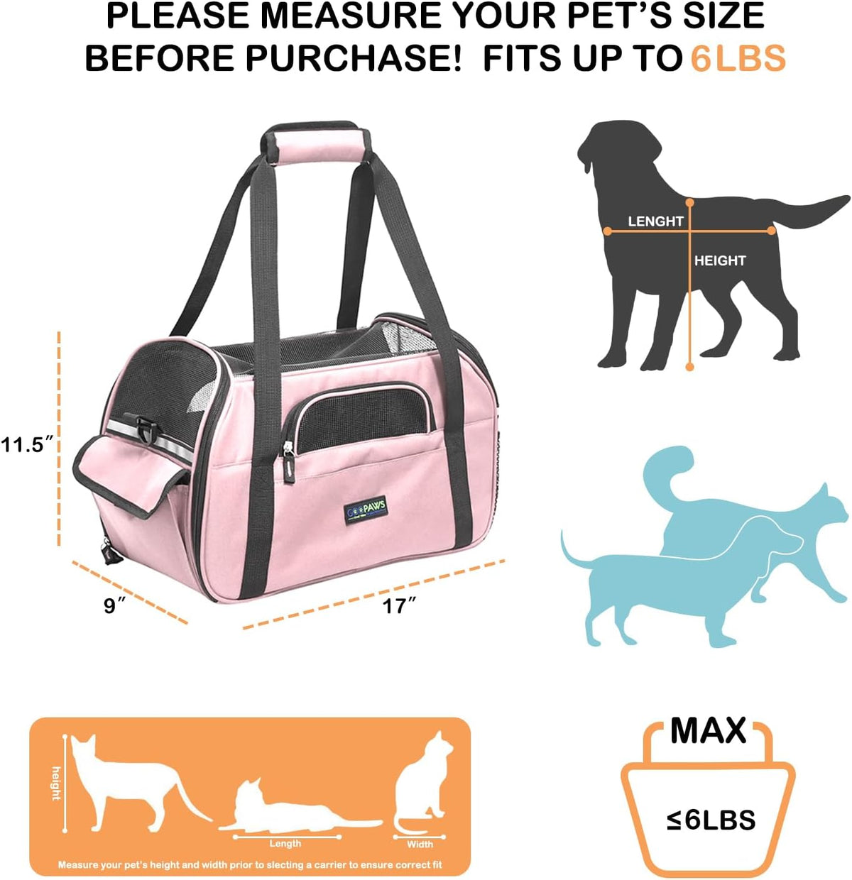 Soft-Sided Airline-Approved Dog & Cat Carrier Travel Bag