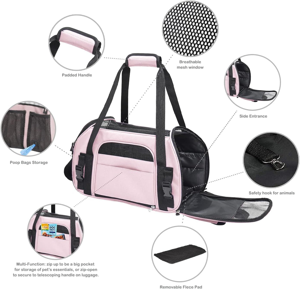 Soft-Sided Airline-Approved Dog & Cat Carrier Travel Bag
