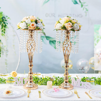 Flower Centerpieces Wedding Tables: Champagne & White, 2 Packs