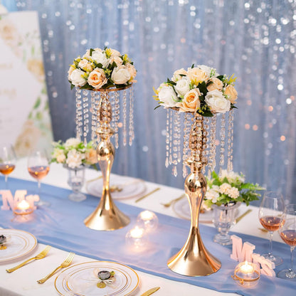 Flower Centerpieces Wedding Tables: Champagne & White, 2 Packs
