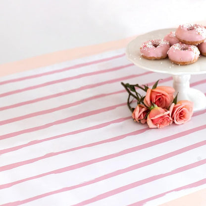 Decorative Paper Table Runner 25' (L) x 20" (W) - Light Pink Stripe