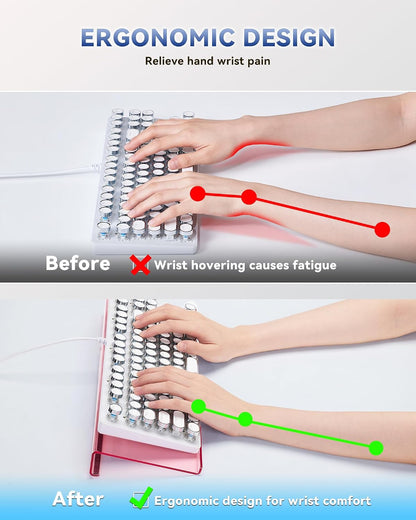 Acrylic Computer Keyboard Wrist Rest Stand for Desktop, Keyboard Riser
