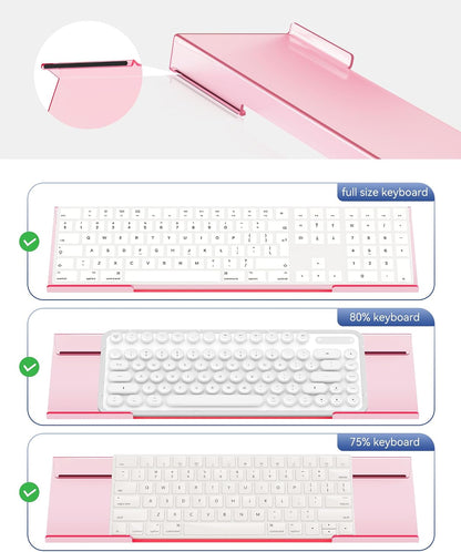 Acrylic Computer Keyboard Wrist Rest Stand for Desktop, Keyboard Riser