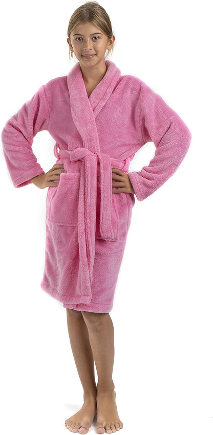 BC Girls Kids Microfiber Fleece Shawl Robe